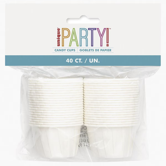 40 White Paper Candy Cups – 3cm (1.2") Mini Baking Cups for Sweets, Chocolates, Nuts & Parties