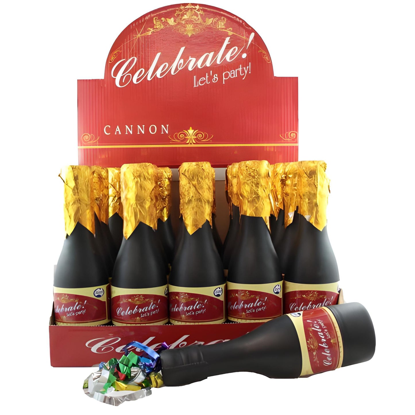 Twist Popper 20cm Champagne Bottle(Foil Confetti) Pack of 1