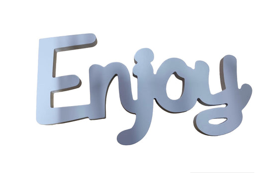WOODEN WORD 'ENJOY'  (WHITE) - SPLOSH