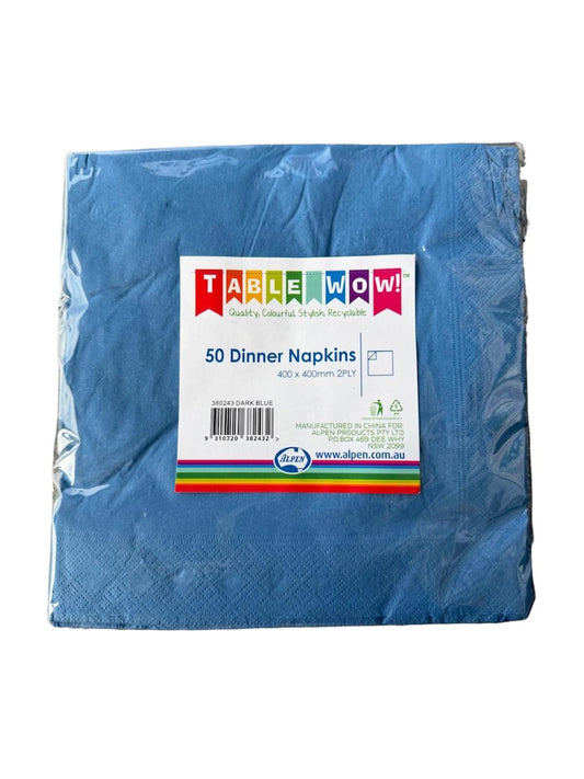 Dinner Napkins Dark Blue Pack Of 50