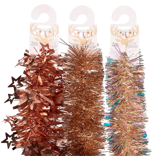 2M ROSE GOLD TINSEL