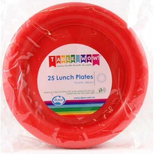 Lunch Plate Red Pack of 20