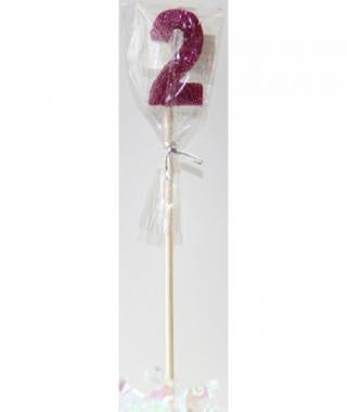 Pink Glitter Long Stick Candle #2