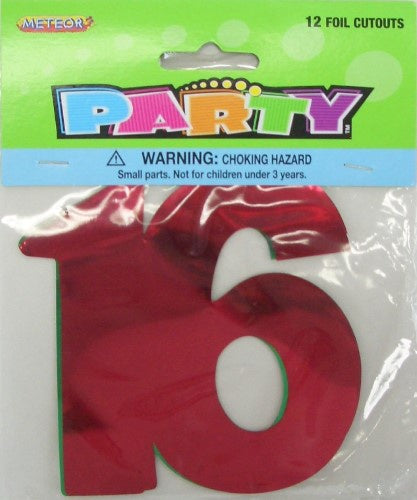 FOIL CUTOUTS -16 ASSORTED COLORS PACK OF 12