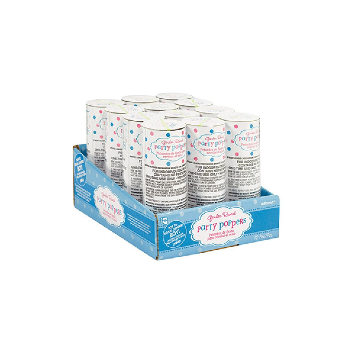 GIRL OR BOY CONFETTI POPPERS - BOY