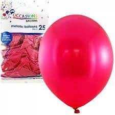 OCCASION BALLOON MET (30CM) PACK 25 - FUSCHIA