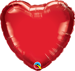 Heart Ruby Red Plain Foil Balloon 36"
