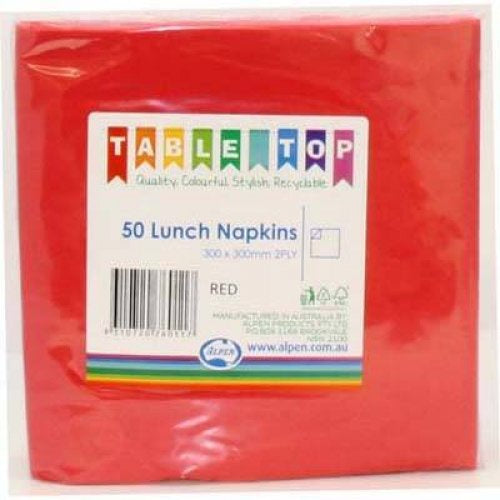 Lunch Napkins Red Pack of 50