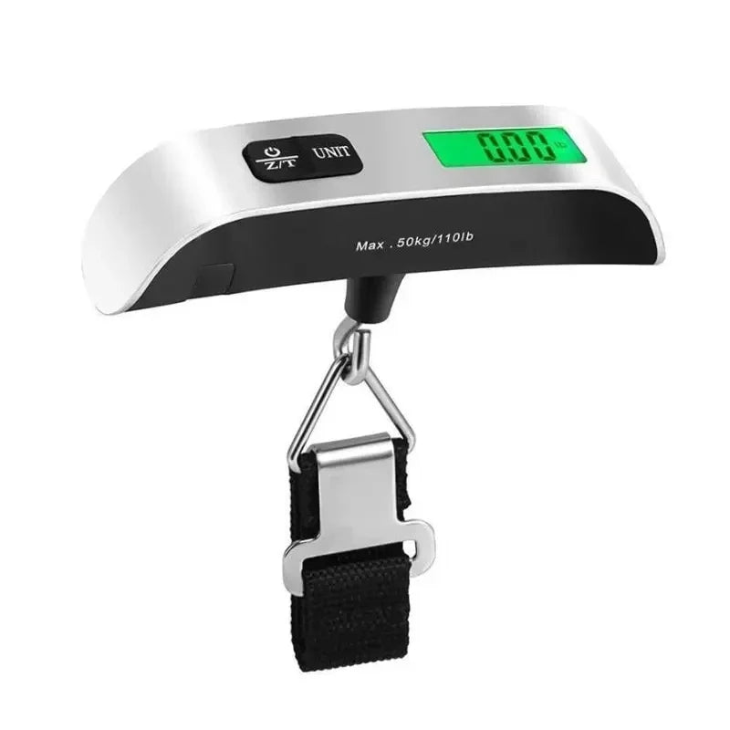 50kg/110lb Portable Digital Luggage Weight Scale LCD Display Pocket Electronic Suitcase Travel Scale Balance Baggage Weight Tool