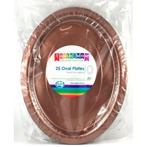 Oval Plates Rose Gold Pack Of 20