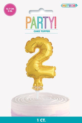 GOLD 5" MINI FOIL BALLOON CAKE TOPPER - 2