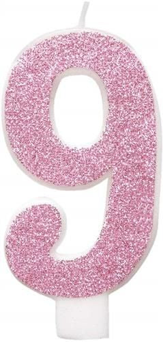 NUMERAL CANDLE 9 - PINK