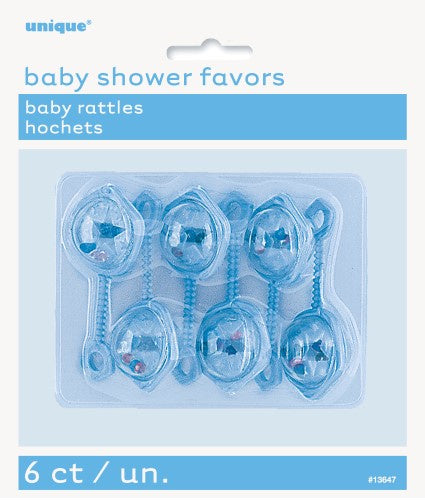 Baby Rattles Blue Pack Of 6