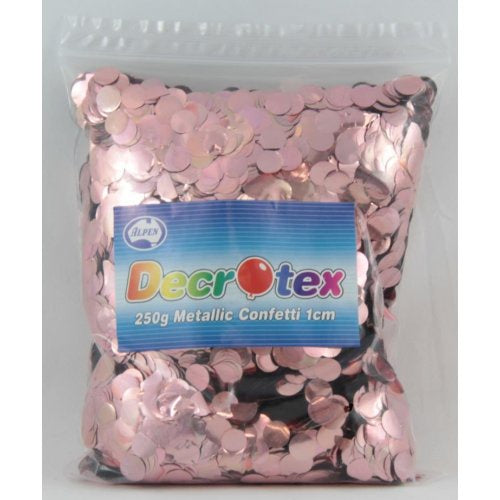 METALLIC SMALL CONFETTI 1CM ROSE GOLD 250G