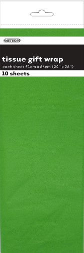 10 TISSUE SHEETS - LIME GREEN
