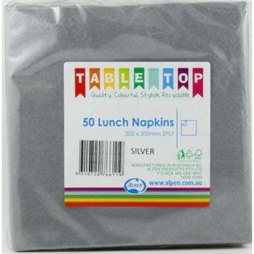 Lunch Napkins Silver Pack of 50