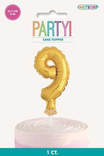 GOLD 5" MINI FOIL BALLOON CAKE TOPPER - 9