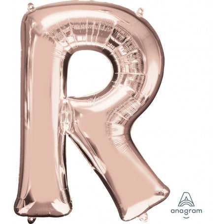 ANAGRAM LARGE FOIL LETTER R ROSE GOLD