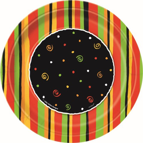 FIESTA STRIPES PAPER PLATES 18CM (7") PACK OF 8