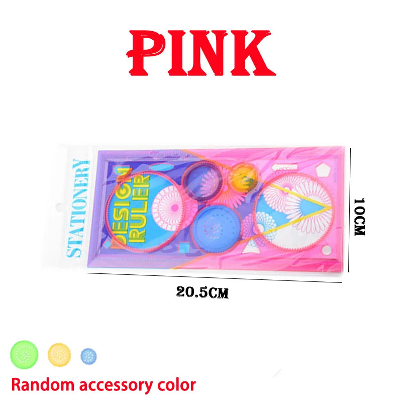 Creative Geometry Spirograph Drawing Stencils Set Painting Template Art Crafts Kids Educational Toy Variety of Flowers Ruler