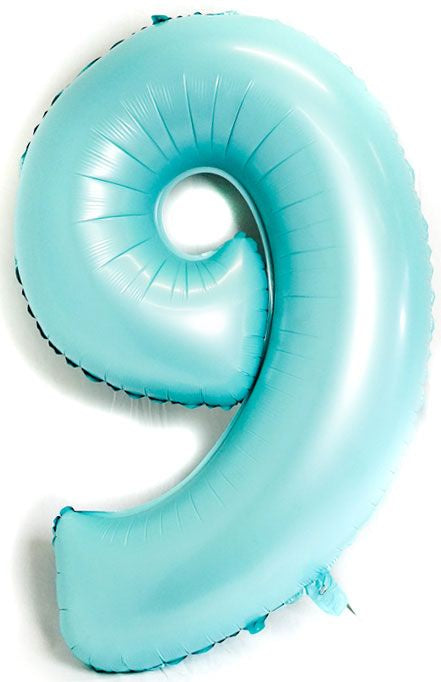 Large Foil Balloon 40"(100cm) Number 9 Light Blue