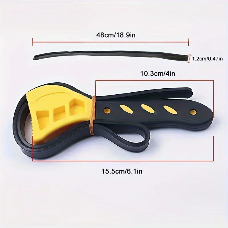6/8 Inch Belt Wrench Oil Filter Remover Adjustable Chain Strap Spanner Vehicle Maintenance Tool Disassembly Oil Filter Extractor
