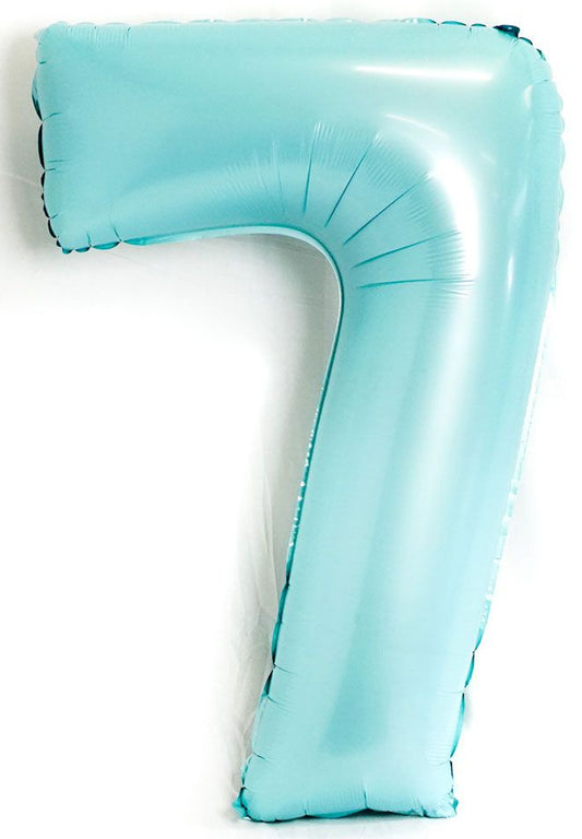 Large Foil Balloon 40"(100cm) Number 7 Light Blue