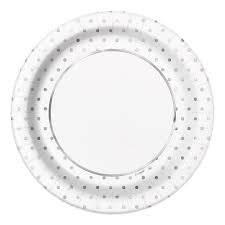 SILVER FOIL DOTS 8 x 9" PLATES