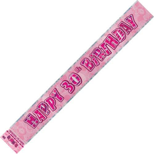 Glitz Pink Foil Banner 30th Birthday