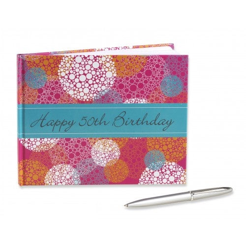 50th Birthday Guest Book Pink