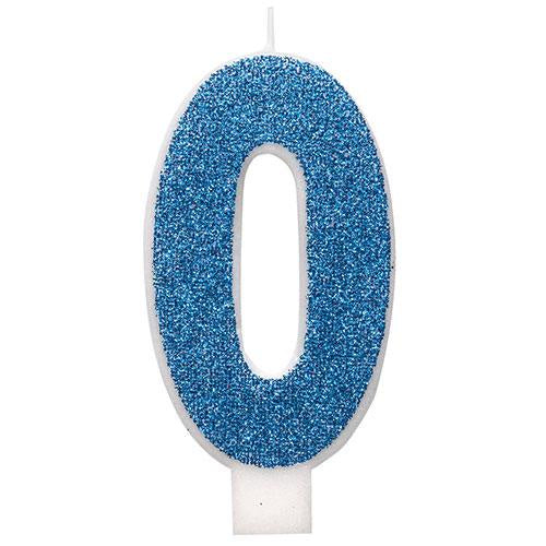 Numeral Candle 0 - Blue