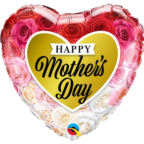 HEART MOTHER'S DAY ROSES GOLD HEART FOIL BALLOON 18"