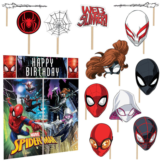 Spiderman Webbed Wonder Wall Scene Setter With Photo Props