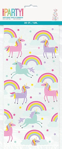 RAINBOW & UNICORN CELLO BAGS PACK OF 20