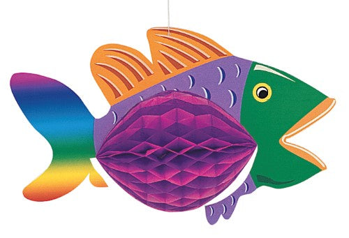Luau Tropical Fish Honeycomb Hanging Decoration