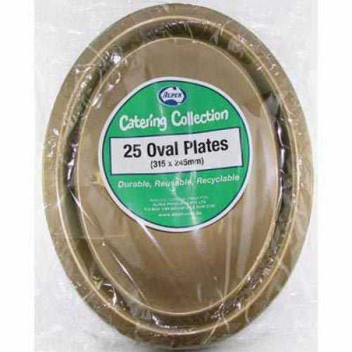 Oval Plates Gold Pack Of 25