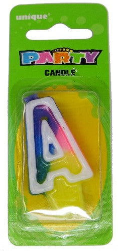 Rainbow Alphabet Candle A