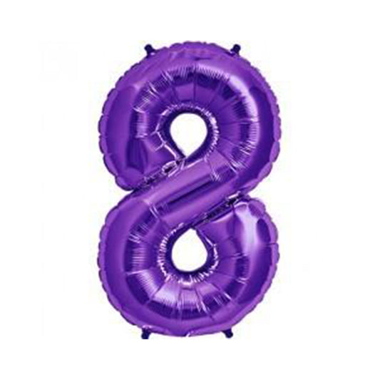 Large Foil Number Balloon 34"(86cm) Purple 8