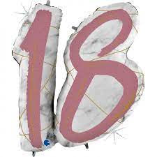 38'' DOUBLE DIGIT MARBLE MATE NUMBERS 18 - ROSE GOLD
