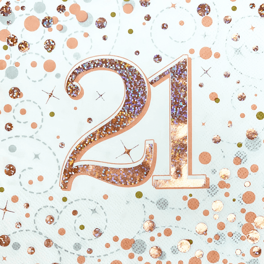 Sparkfizz Rose Gold Napkin 21st Pack Of 16