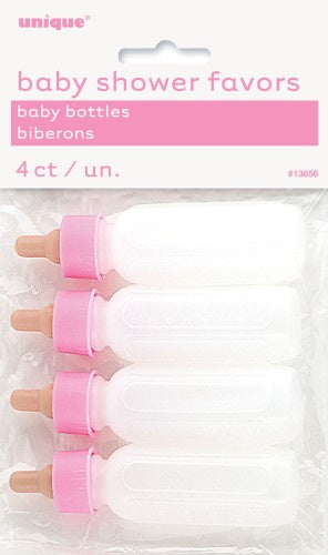 Pink Plastic Baby Bottles Pack Of 4