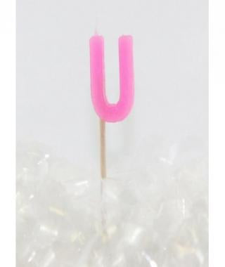 ALPHABET CANDLE #U ASSORTED COLOURS