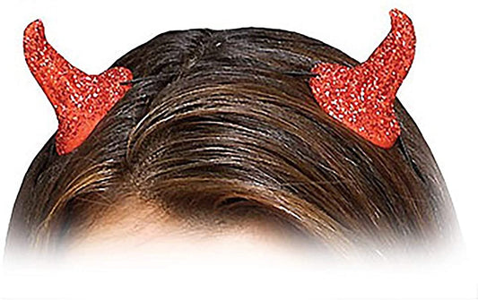 DEVIL GLITTER HORNS/ ELASTIC SML