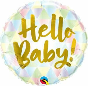 Hello Baby Round Foil Balloon 18"
