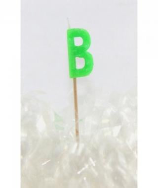 ALPHABET CANDLE #B ASSORTED COLOURS