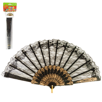 MEXICAN BLACK LACE PAPER FAN