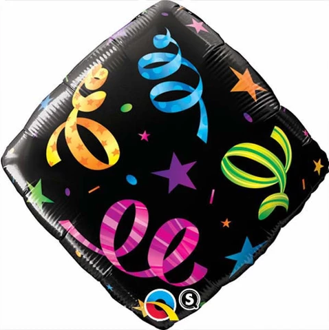 Streamer Pattern Diamond Foil Balloon 18"