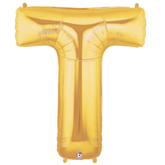 Large Foil Alphabet 34inch Balloon Gold - T