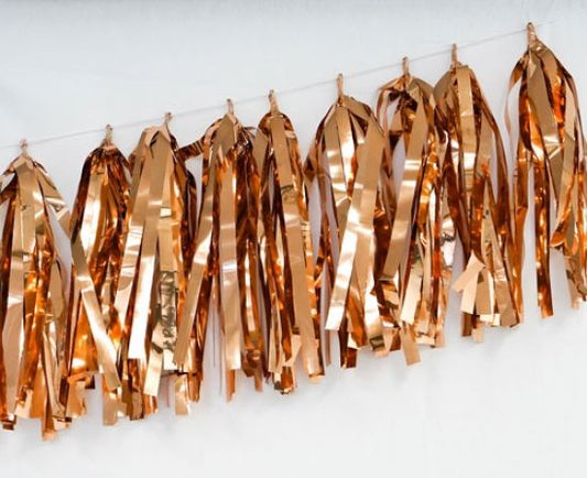 Tassels Metallic Pink Rose Gold Pack Of 9