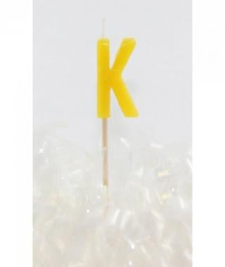 ALPHABET CANDLE #K ASSORTED COLOURS